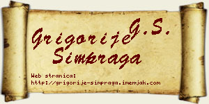 Grigorije Šimpraga vizit kartica